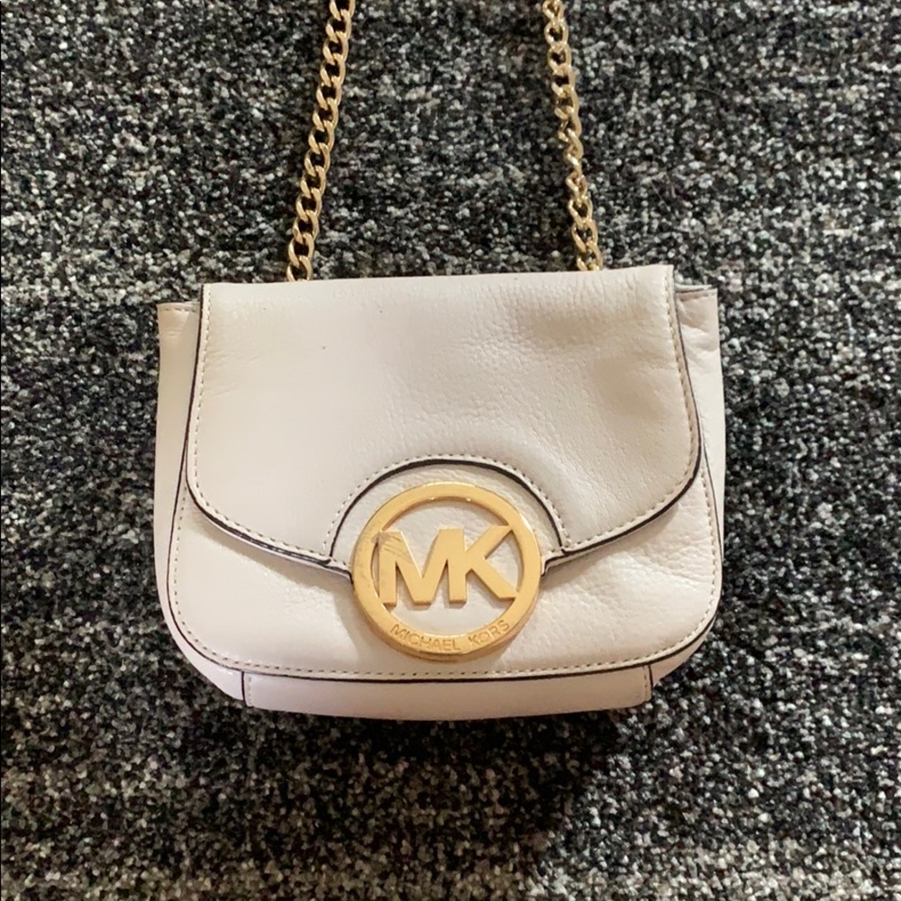 Michael Kors cream colored leather crossbody